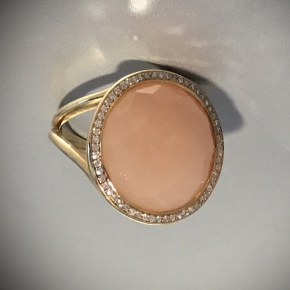 IPPOLITA 18K Yellow Gold Lollipop® Peach Moonstone & Diamond Statement Ring 🇮🇹 - Picture 12 of 16